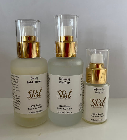 SPoil Trio for normal/oily skin - Creamy Cleanser, Toner & Rejuvenating Facial oil